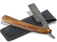 Rasiermesser mit Damastklinge und edlen Holzheft inkl. Etui
