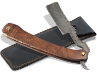Rasiermesser mit Damastklinge und edlen Hart-Holzheft inkl. Etui
