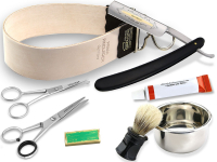Rasiermesser Set 8-Teilig + Streichriemen + Schrf-Paste Solingen + weiteres Zubehr