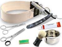 Komplett Rasur Set 8-Teilig Rasiermesser, Abziehleder + weiteres Zubehr