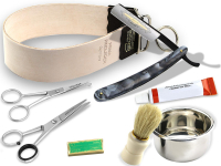 Komplett Rasur Set 8-Teilig Rasiermesser, Abziehleder + weiteres Zubehr