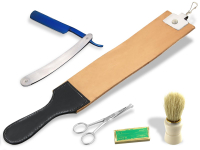 5-Teiliges Rasiermesser Set Edelstahl Messer mit Titan Beschichtung Griff 5/8 + Zubeh�r