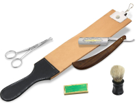 5-Teiliges Rasiermesser Set 5/8 Zoll + Paste Solingen + Streichriemen + Bartschere