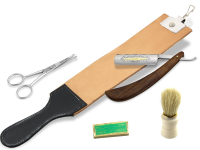 5-Teiliges Rasiermesser Set 5/8 Zoll + Paste Solingen + Streichriemen + Bartschere