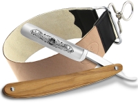 Solinger Premium Rasiermesser-Set f�r Herren Rasiermesser aus Solingen mit Tradionellem Echt Leder Streichriemen f�r Einsteiger sowie Profis