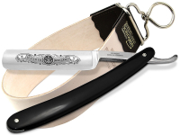 Rasiermesser Set aus Solingen  Germany Rasiermesser  5/8 Zoll Hohlschliff mit Echt-Leder Streichriemen Abziehleder