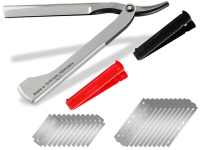 Solinger Rasiermesser Rasier-Set f�r M�nner mit Wechselklingen Bartpflege Messer mit Kleiner/Gro�er Rasierklinge Bartmesser Barbier Nassrasierer f�r die perfekte Nassrasur Silber
