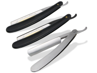 3 x Rasiermesser Gold�tzung schwarze Klinge Hohlschliff Kunststoff + Edelstahl