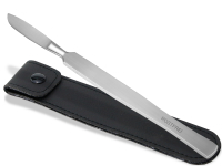 Stumpfes Skalpell Hornhautentferner Hornhautschaber Creme Schaber aus Rostfreiem Edelstahl Fupflege Instrument Pedikre Spachtel fr eine Schonende Hornhautentfernung mit Etui 15,5 cm