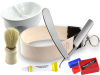 Rasiermesser Edelstahl + Streichriemen +Zubeh�r 6er Set