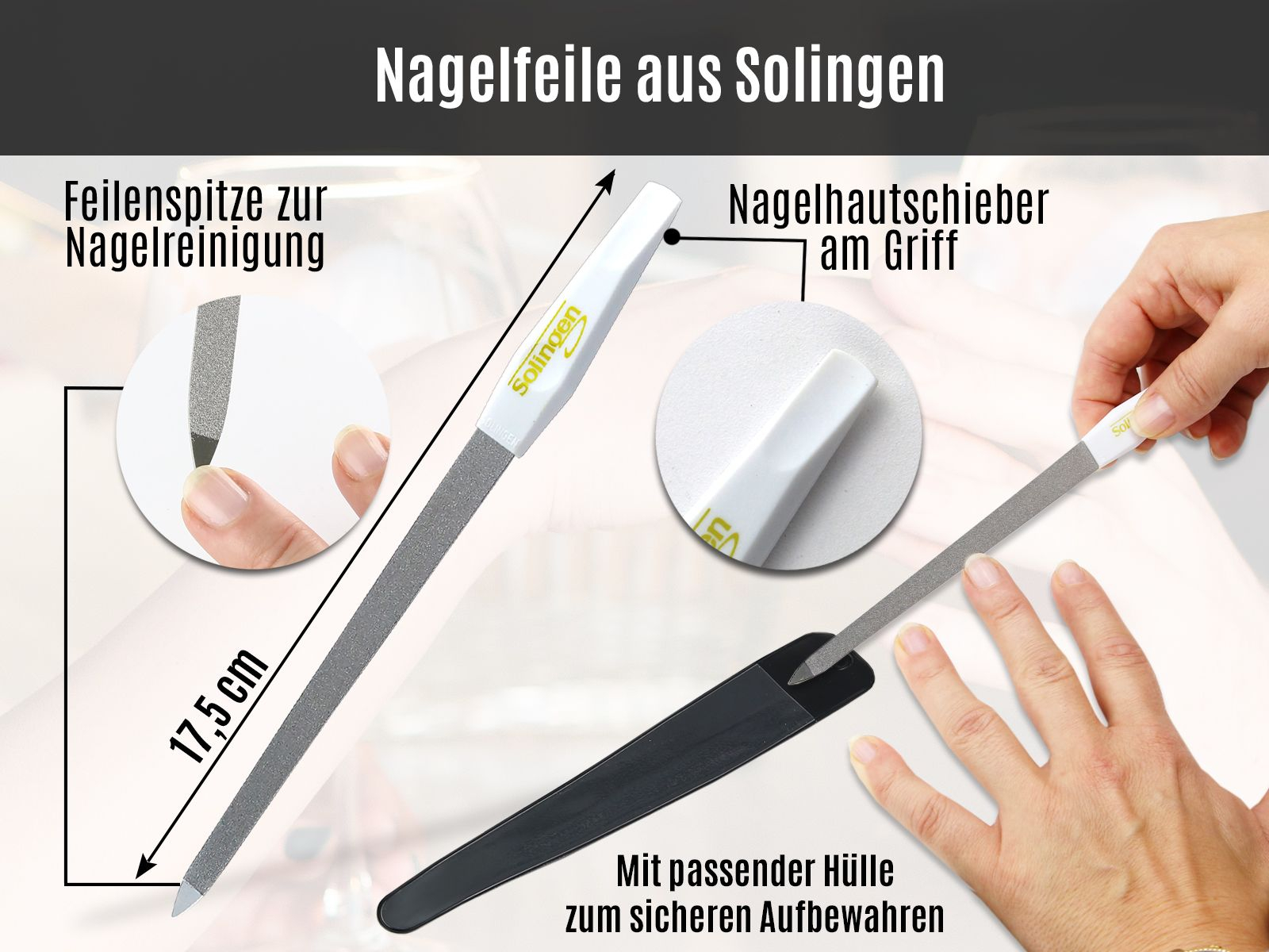 3 Saphir Nagelfeile aus Solingen Hochwertige Qualität W 80548446