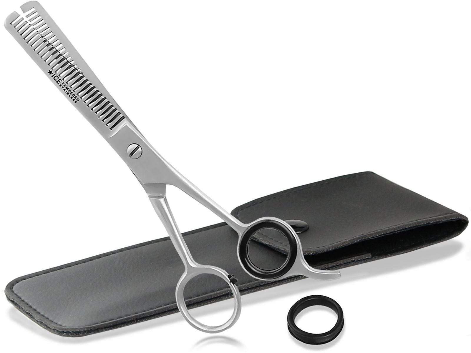 Effilierschere Haarschere mit Etui - Friseurschere zum ausdünnen der Haare  - Ausdünnschere für jedes Haar 2-Seitig gezahnt 81352726