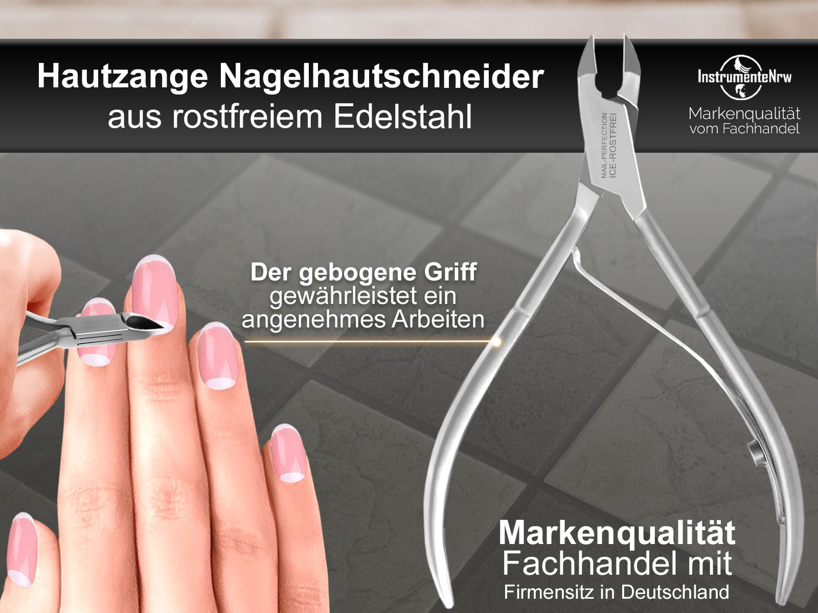 Nagelhautschneider Nagelhautzange Hautzange Maniküre Zange Hautschere mit 10  mm scharfer Schnittfläche aus Rostfreies Edelstahl 81050643