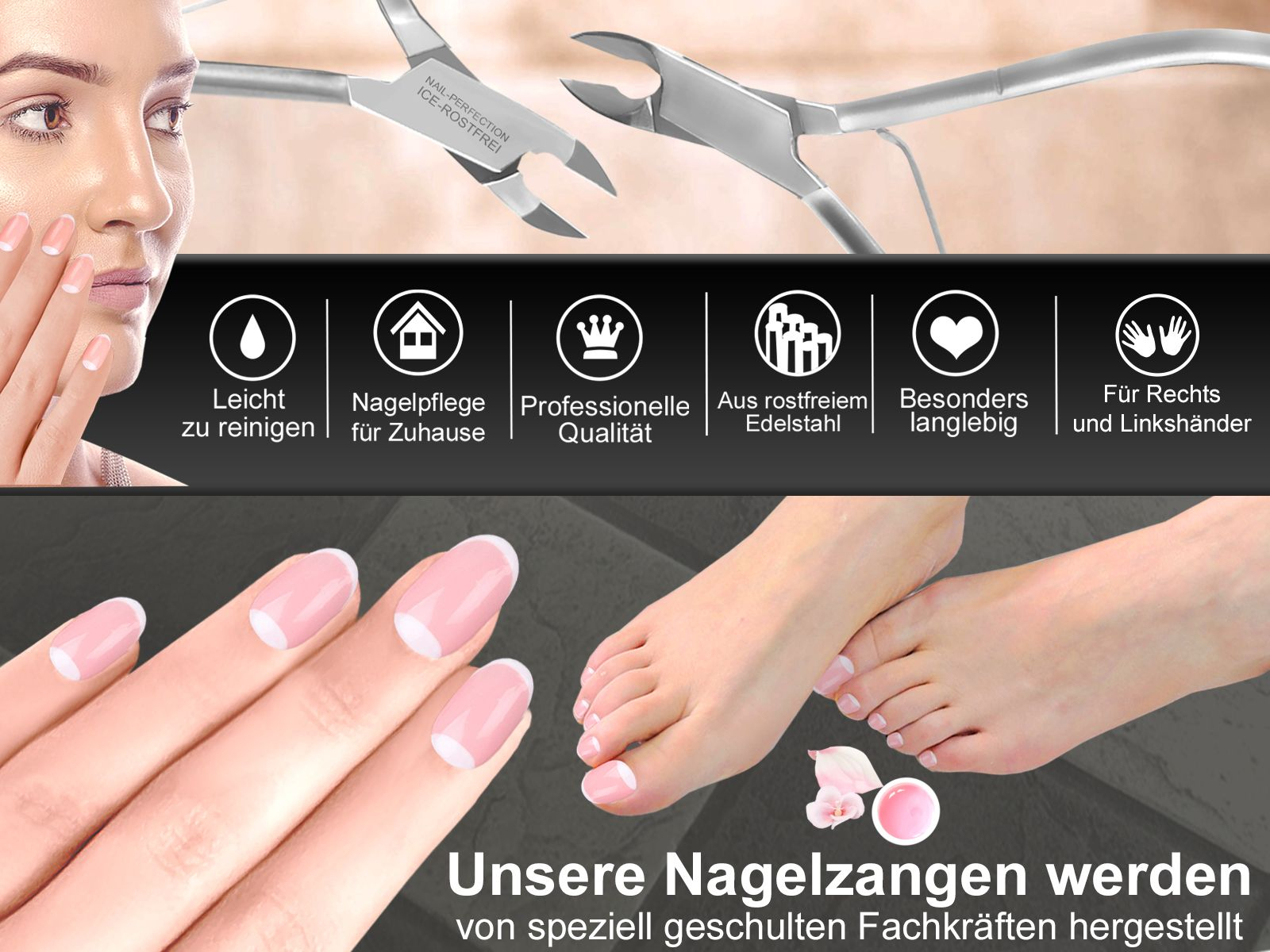 Nagelhautschneider Nagelhautzange Hautzange Maniküre mit Edelstahl Zange Rostfreies Hautschere 10 scharfer mm aus Schnittfläche 81050643