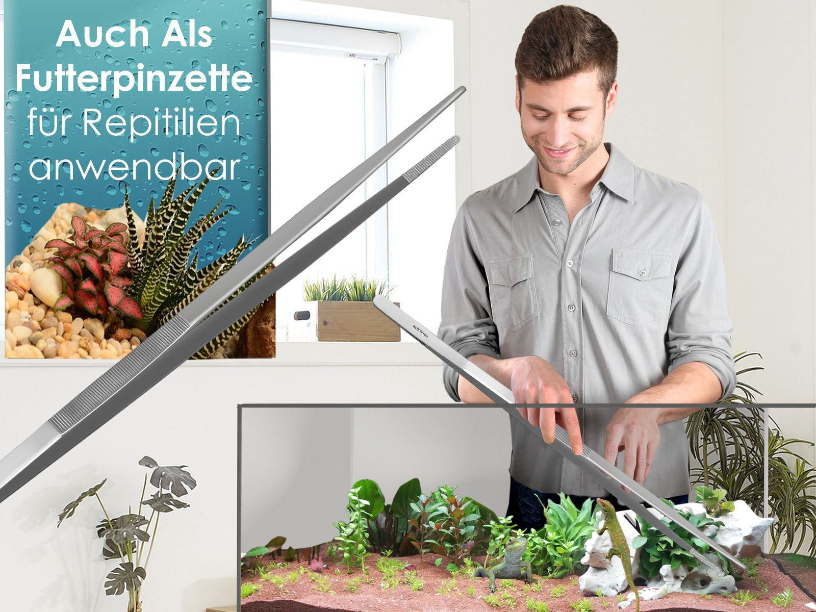 Neue Funktion! Futterpinzette Pinzette gerade 60cm Aquarium rostfrei 80549285