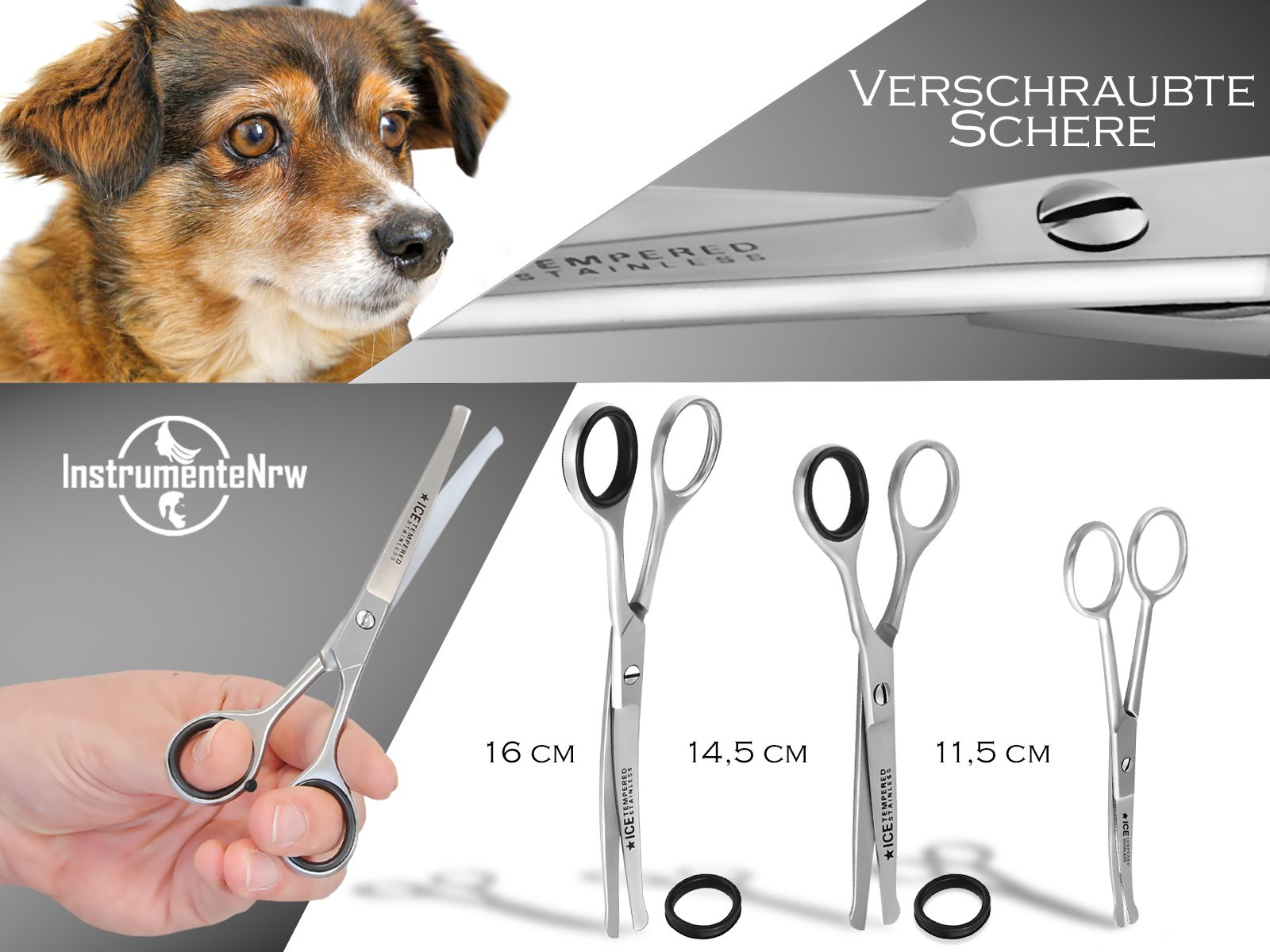 Hunde-Haarschere GROOMING-SET Gebogen Hundeschere Fellschere Pfotenschere  80549749