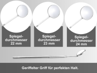 Mundspiegel-Set mit Griff und Zahnspiegel Nr.4,5,6