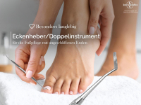 Profi Nagelreiniger Eckenheber Fu�pflege Doppelinstrument aus rostfreiem Edelstahl f�r Nagelecken als Ideales Fu�pflegewerkzeug