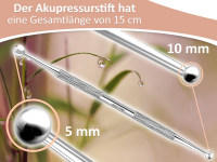 Akupressurstift Akupunktur-Stab 2 Kugeln 5/10 mm