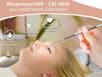 2-Teiliges Akupressurstift Set 2/5 + 3/7 mm Akupunkturstab Punktsucher Massage Stift - Edelstahl Rostfrei