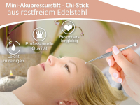 Kleiner Massage-Stift Punktsucher 2/5 mm Akupressurstift Akupunktur Stbchen Stab 8 cm Mini Ausfhrung - Edelstahl Rostfrei