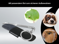 Zeckenhaken Zeckenentferner 8,5 cm Zeckenpinzette mit Schlelanhnger und Etui zum entfernen von Zecken bei Haustiere wie Hunde, Katze und weitere Haustiere