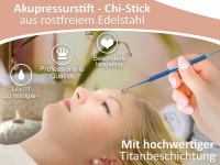 Akupressurstift Meridianstift Edelstahl Kugel  1/2 mm Titan Akupunktur-Stift Akupressur-Stift Massage-Stift