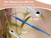 Akupressurstift Massagestab Triggerpunkt Selbstmassage Edelstahl 2/5 mm Akupunktur-Stift