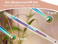 Massageroller Akupressur-Stift Triggerpunkt Drcker Edelstahl 3/7 mm Akupressurstift Akupunktur