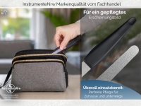 Profi Solingen Saphir Nagelfeile Feile 17,5 cm Fein Grob 2-Seitig Griff als Pusher Nagelhautschieber