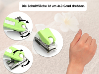 Nagelknipser Nagelschere Maniküre Pediküre Knipser - 360 Grad Drehbar – Fußpflege Nagelschneider Nail Clipper zum Kürzen von Fingernägel und Fußnägel