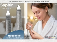 Nagelfeile Hohlfeile Solingen  Saphirnagelfeile Fein/Grob Feile 12,5 cm