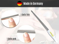 Nagelfeile Hohlfeile aus Solingen Manikre Saphirnagelfeile Made in Germany Fein/Grob Pedikre Feile Nagelpflege fr Hnde und Fe