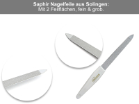 Echt-Leder Manikre Etui mit Solingen Saphir Nagelfeile und Nagelschere Zupfpinzette