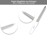 Echt-Leder Manikre Etui mit Solingen Saphir Nagelfeile und Nagelschere Zupfpinzette