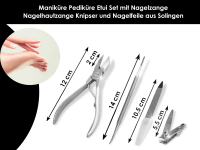 Manikre Pedikre Etui Set mit Nagelzange Nagelhautzange Knipser und Nagelfeile aus Solingen