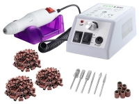 Fu�pflegeger�t f�r Manik�re & Pedik�re, Schleifger�t + Fr�ser + 150 Schleifkappen