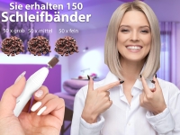 Fu�pflegeger�t f�r Manik�re & Pedik�re, Schleifger�t + Fr�ser + 150 Schleifkappen