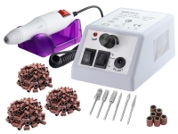 Fu�pflegeger�t f�r Manik�re & Pedik�re, Schleifger�t + Fr�ser + 150 Schleifkappen