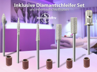 Fupflegegert Nagel-Frser-Pedikre-Set  mit Fupflege-Werkzeug-Set und Diamantschleifer Set