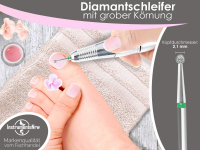 Fußpflege Diamantschleifer Kugel From Grob für Arbeiten an Nägeln und Hornhaut