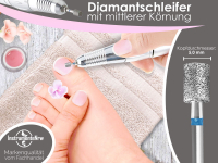 Nagelpflege Fräser Fußpflege Diamantschleifer Mittlere Körnung Zylinder für Arbeiten an den Nägeln und Hornhaut