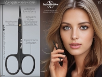 Nagelschere f�r Nagelhaut in Schwarz mit feiner Spitze aus Edelstahl und gebogener Schnittfl�che