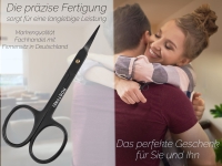 Nagelschere f�r Nagelhaut in Schwarz mit feiner Spitze aus Edelstahl und gebogener Schnittfl�che