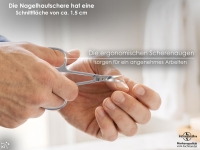 Nagelhautschere Hautschere mit extra feiner Spitze und gebogener Schnittfl�che 8,5 cm - Extra scharfe Nagelschere zum pr�zisen entfernen von Nagelhautresten aus rostfreiem Edelstahl