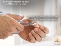 Nagelhautschere Hautschere mit extra feiner Spitze und gebogener Schnittfl�che 8,5 cm - Extra scharfe Nagelschere zum pr�zisen entfernen von Nagelhautresten aus rostfreiem Edelstahl