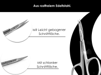 3er Set Manikre Schere Nagel-Hautschere 9 cm Gebogen Set Edelstahl