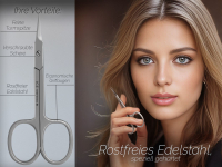 3er Set Manikre Schere Nagel-Hautschere 9 cm Gebogen Set Edelstahl