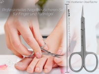 3er Set Manik�re Schere Nagel-Hautschere 9 cm Gebogen Set Edelstahl