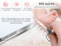 Babyschere Nagelschere mit abgerundeten stumpfen Enden aus rostfreiem Edelstahl bestens geeignet als Babynagelschere zum Sicheren krzen von Finger- und Fungel